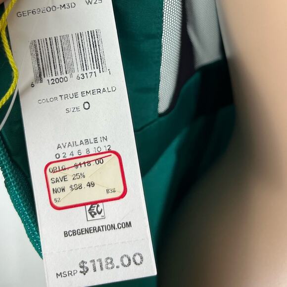 New BCBGeneration Emerald Green Sheer Mesh Cutout Pleated Mini Dress - Picture 11 of 13